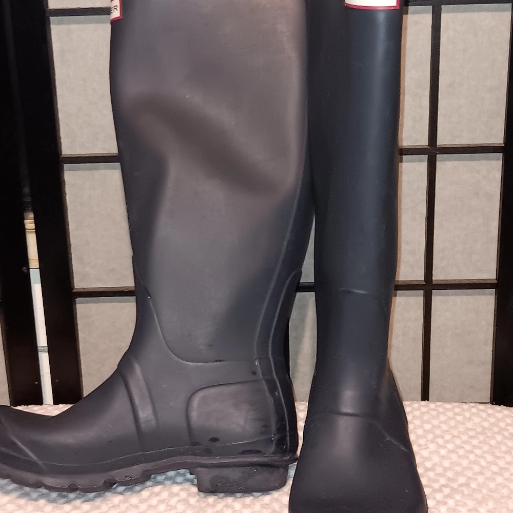 Hunter Blue Tall Rain Boots